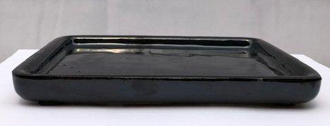Black Ceramic Humidity / Drip Tray - Rectangle 7.25" x 5.5" x .5"OD 6.5" x 5.0" x .25" ID