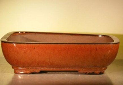 Aztec Orange Ceramic Bonsai Pot