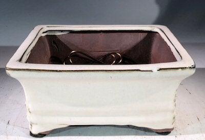 Beige Ceramic Bonsai Pot - Rectangle Professional Series