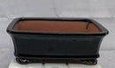 Black Ceramic Bonsai Pot - Rectangle 10.25" x 8" x 3.5"