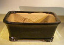 Black Ceramic Bonsai Pot- Rectangle Professional Series 10" x 8" x 4"