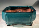 Blue / Green Ceramic Bonsai Pot - Rectangle Professional Series 6" x 4" x 2"