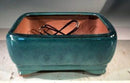 Blue / Green Ceramic Bonsai Pot - Rectangle Professional Series 6" x 4" x 2"