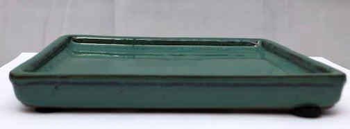 Green/Blue Ceramic Humidity / Drip Tray - Rectangle 7.0 x 5.25" x .5"OD 6.5" x 4.75" x .25"ID