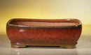Parisian Red Ceramic Bonsai Pot - Rectangle 10.5" x 8.0" x 3.5"