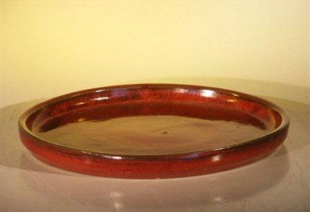 Parisian Red Ceramic Humidity/Drip Bonsai Tray - Round 10" x 1" OD / 9.25" x 0.5" ID