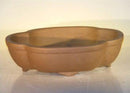 Tan Unglazed Ceramic Bonsai Pot - Oval 12" x 9.625" x 3.5"