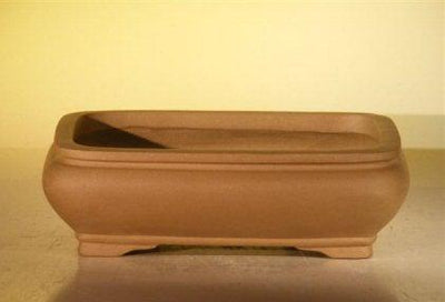 Tan Unglazed Ceramic Bonsai Pot