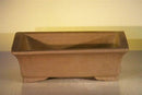 Tan Unglazed Ceramic Bonsai Pot - Rectangle 12" x 9.625" x 3.5"